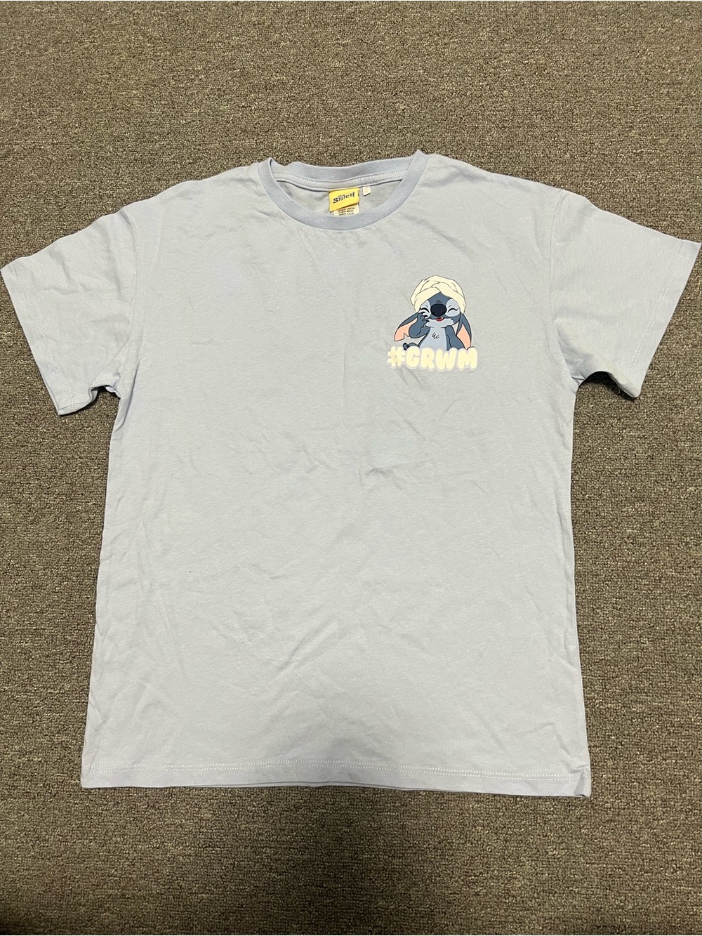Stitch Light Blue Short-Sleeve Kids Tee with GRWM Graphic 12T - Picture 1 of 6